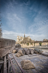 Image showing Docks of Notre Dame Cathedral in Paris 