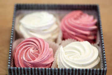 Image showing zephyr or marshmallow dessert in gift box