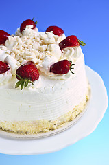 Image showing Strawberry meringue cake