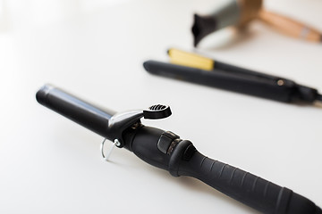 Image showing curling iron, hot styler and hairdryer