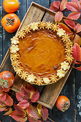Image showing Traditional American pumpkin pie.