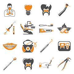 Image showing Set Dental Services two color Icons