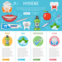 Image showing dental hygiene banner and infographics