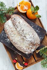 Image showing Traditional Christmas Stollen.