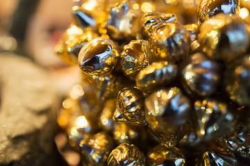 Image showing close up of golden christmas decoration