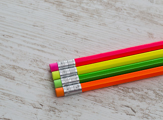 Image showing Pencils with Erasers