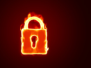 Image showing burning lock background