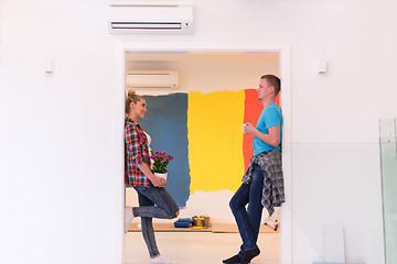 Image showing multiethnic couple renovating their home