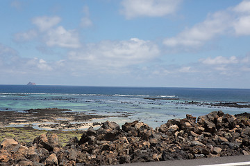 Image showing Along the seafront north of Lanzarote.