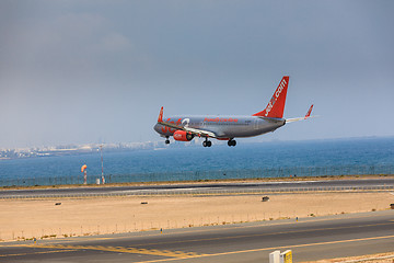 Image showing ARECIFE, SPAIN - APRIL, 16 2017: Boeing 737-800 of Jet2 with the