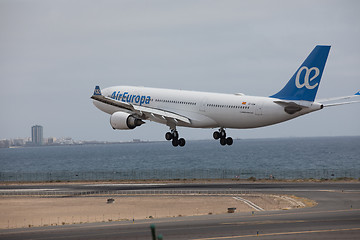 Image showing ARECIFE, SPAIN - APRIL, 15 2017: AirBus A330-200 of AirEuropa la