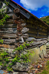 Image showing An old building of an old notched seals in beautiful natural sur