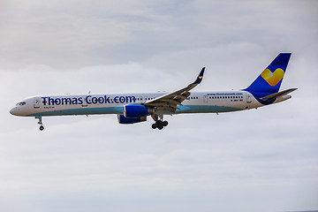 Image showing ARECIFE, SPAIN - APRIL, 15 2017: Boeing 757-300 of ThomasCook.co