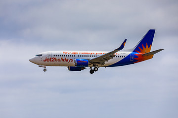 Image showing ARECIFE, SPAIN - APRIL, 15 2017: Boeing 737-300 of Jet2holidays 