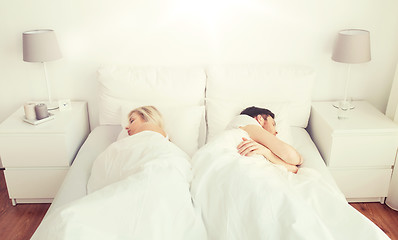 Image showing couple sleeping in bed at home