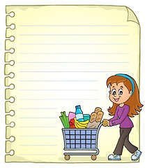 Image showing Notepad page with woman shopping