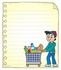 Image showing Notepad page with man shopping