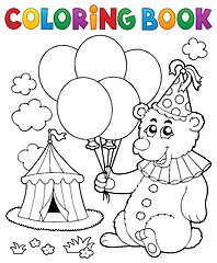 Image showing Coloring book bear with balloons