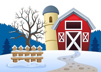 Image showing Winter farmland theme 2