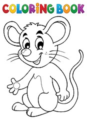 Image showing Coloring book happy mouse