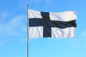 Image showing Flag of Finland against Blue Sky