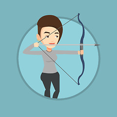 Image showing Archer training with the bow vector illustration.