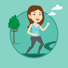 Image showing Young woman running vector illustration.