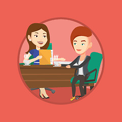 Image showing Two businesswomen during business meeting.