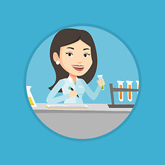 Image showing Laboratory assistant working vector illustration.