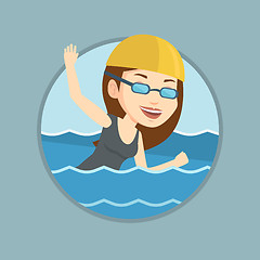 Image showing Woman swimming vector illustration.