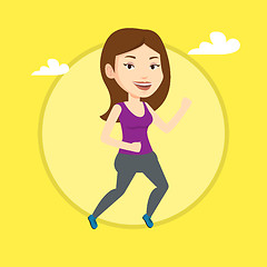 Image showing Young woman running vector illustration.