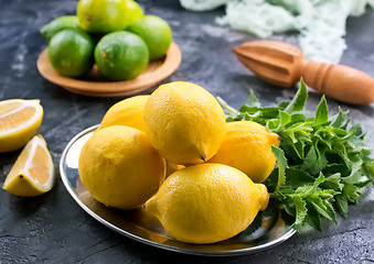 Image showing lemons with mint