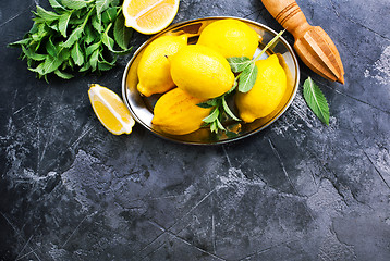 Image showing lemons with mint