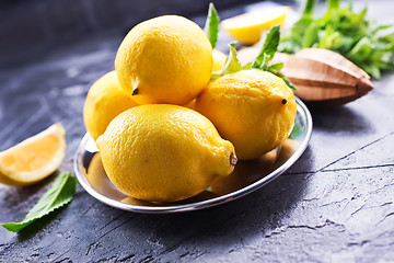 Image showing lemons with mint