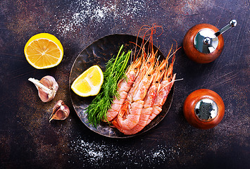 Image showing boiled shrimps