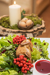 Image showing quail roasted with sweet and sour cranberry sauce