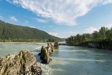 Image showing Fast mountain river Katun