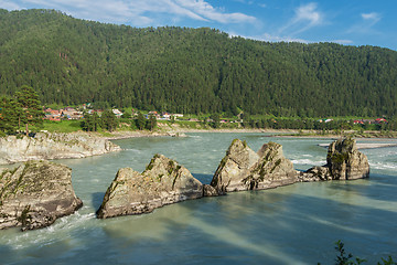 Image showing Fast mountain river Katun