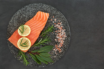 Image showing Fresh Salmon Healthy Food