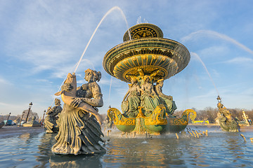 Image showing Fountain at Place de la Concorde in Paris 