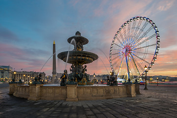 Image showing Fountain at Place de la Concorde in Paris 