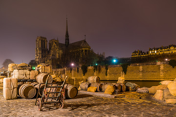 Image showing Docks of Notre Dame Cathedral in Paris 