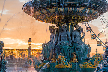 Image showing Fountain at Place de la Concorde in Paris 