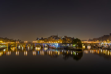 Image showing View on Paris at night