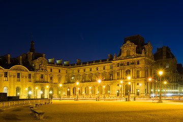 Image showing iew of the building of Louvre Museum