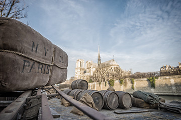 Image showing Docks of Notre Dame Cathedral in Paris 