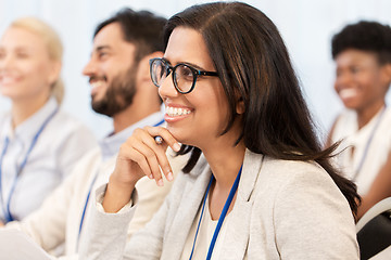 Image showing happy business team at international conference