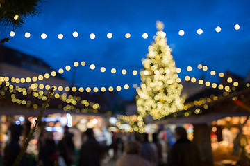 Image showing christmas market at tallinn old town hall square