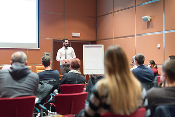 Image showing Speaker Giving a Talk at Business Meeting.