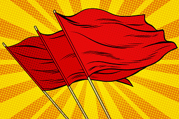 Image showing Red flag pop art background